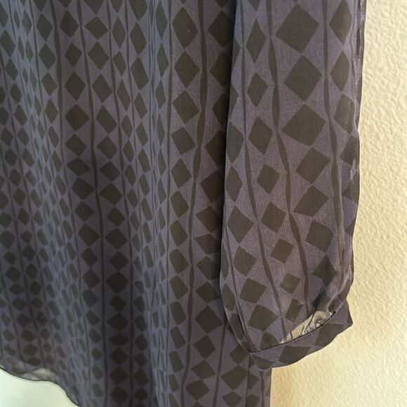 Cabi Harlequin Stripe Shift Tunic Dress Navy Black Size XS - Picture 5 of 10